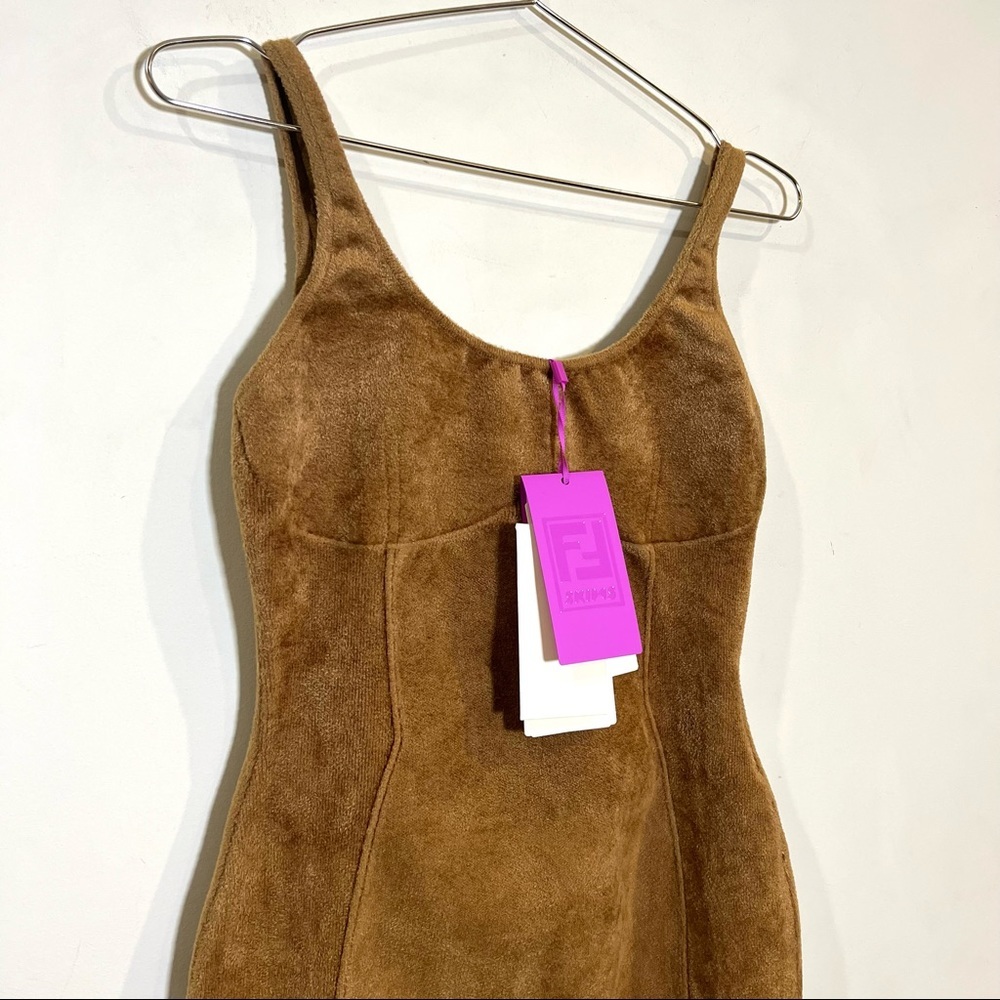 Fendi x Skims brown/tan velvet knit dress size 42 (US 6) NEW! New with tags! - Picture 5 of 16
